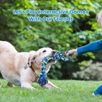 Knotted cotton rope dog toy close-up