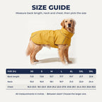 Jacket size guide XS to 3XL in inches
