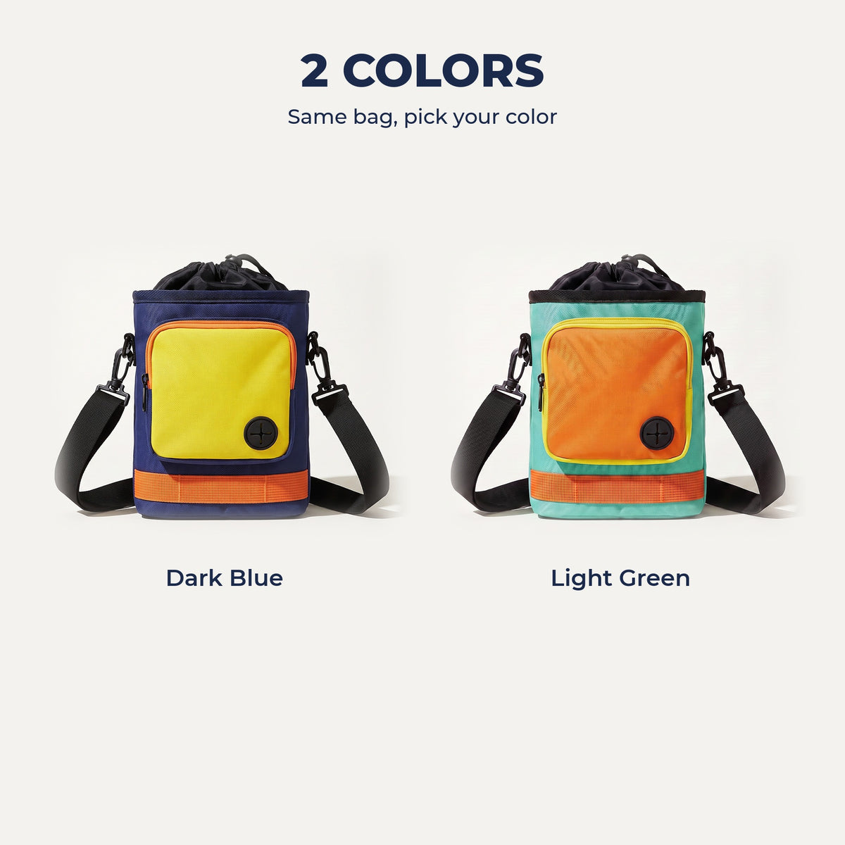 Treat bag in dark blue and light green