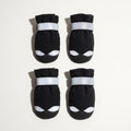 Set of four black reflective winter dog boots