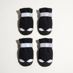 Set of four black reflective winter dog boots