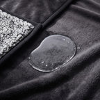 Water beading on the waterproof plush top