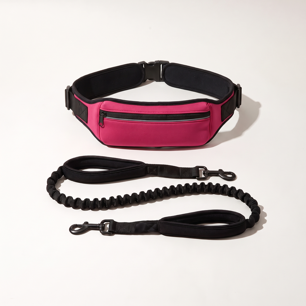 Rose Red hands-free waist belt with bungee leash