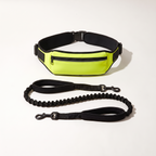 Neon Yellow hands-free waist belt with bungee leash