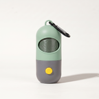 Green LED poop bag holder with carabiner