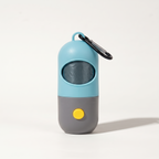 Blue LED poop bag holder with carabiner