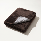 Coffee waterproof dog blanket with sherpa underside