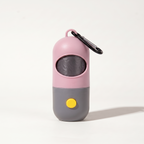 Pink LED poop bag holder with carabiner