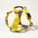 Yellow hi-vis padded vest harness with grab handle
