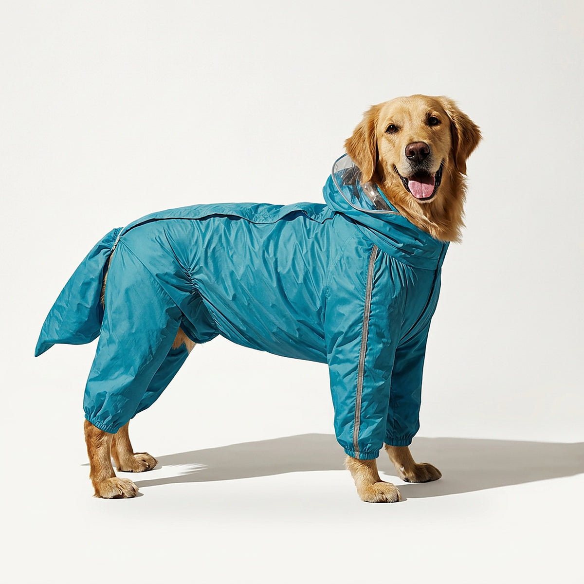 Full-body rain suit in lake blue