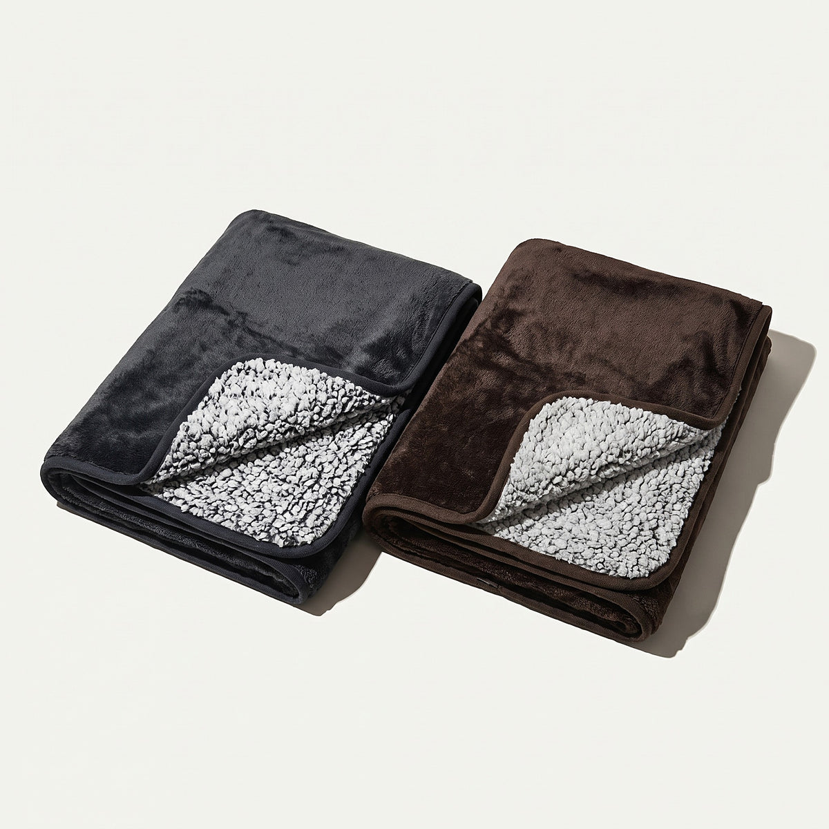 Blanket in grey and coffee colors