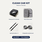 Clean Car Kit: waterproof car blanket, paw towel, seat belt tethers, collapsible double bowl